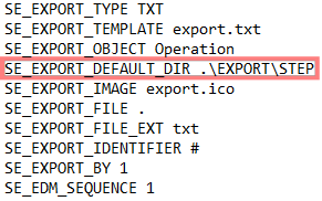 Export options to edit