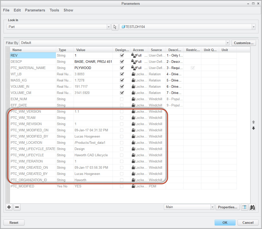 Using Windchill's Official Parameters with Repeat ... - PTC Community