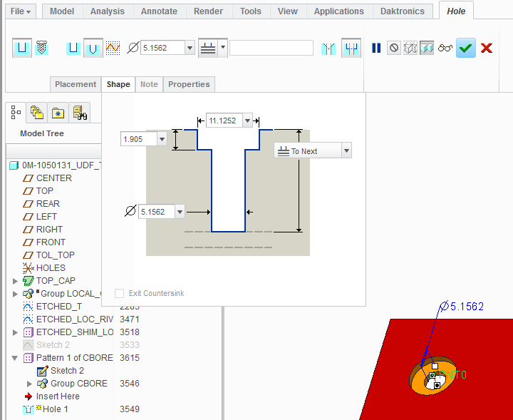 Metric Counterbore Chart