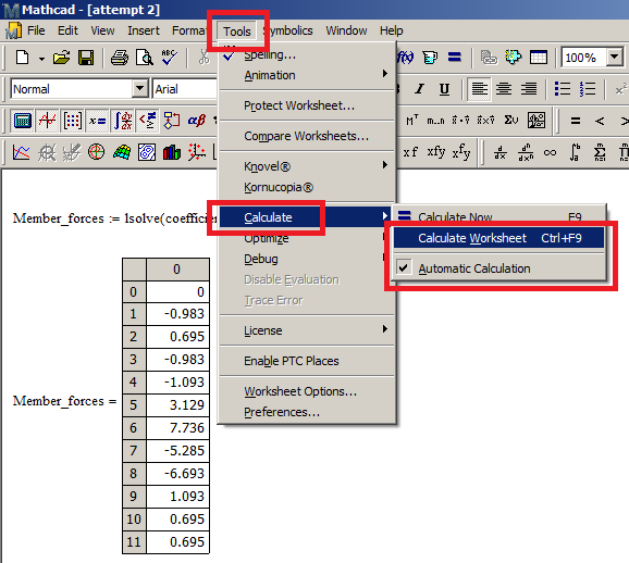 Solved: Mathcad 14 does not solve matrix! - PTC Community