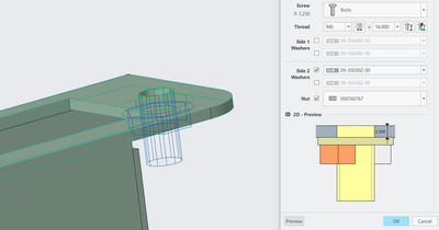 IFX - 2D preview and 3D preview does not show correct representation of Screw/bolt.