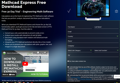 Mathcad Express free download request not working