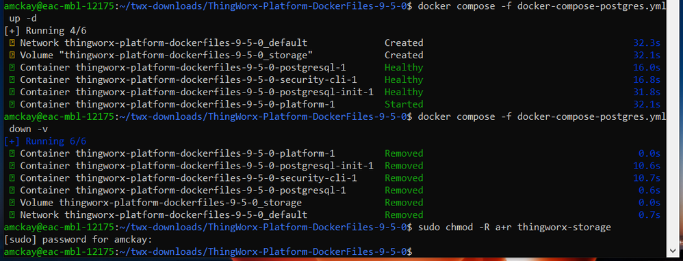 Thingworx Docker doesn't connect to internal Postgres
