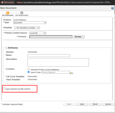 How to take CheckBox on WTDocument creation page to create WTPart with same information
