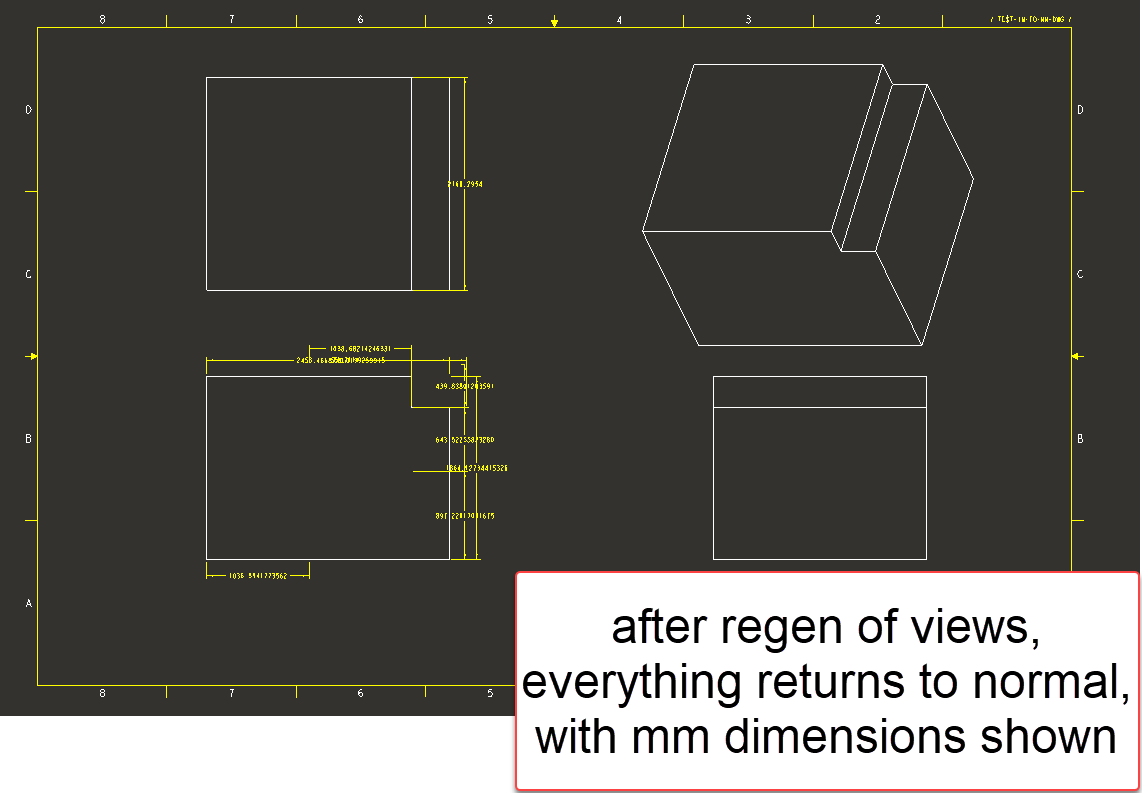 in creo changing unit mm to inch drawing view dist... PTC Community