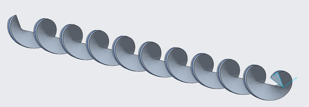 Helical sector of pipe