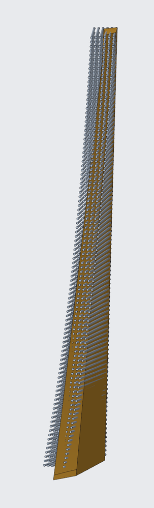 Result back view (See how the Pattern drifts of the geometry in the lower quarter of the part?)