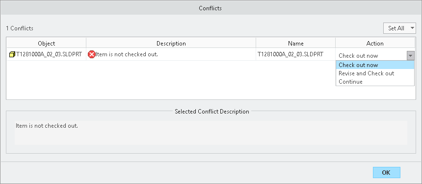 SolidWorks Conflict - Revise and Check out.png
