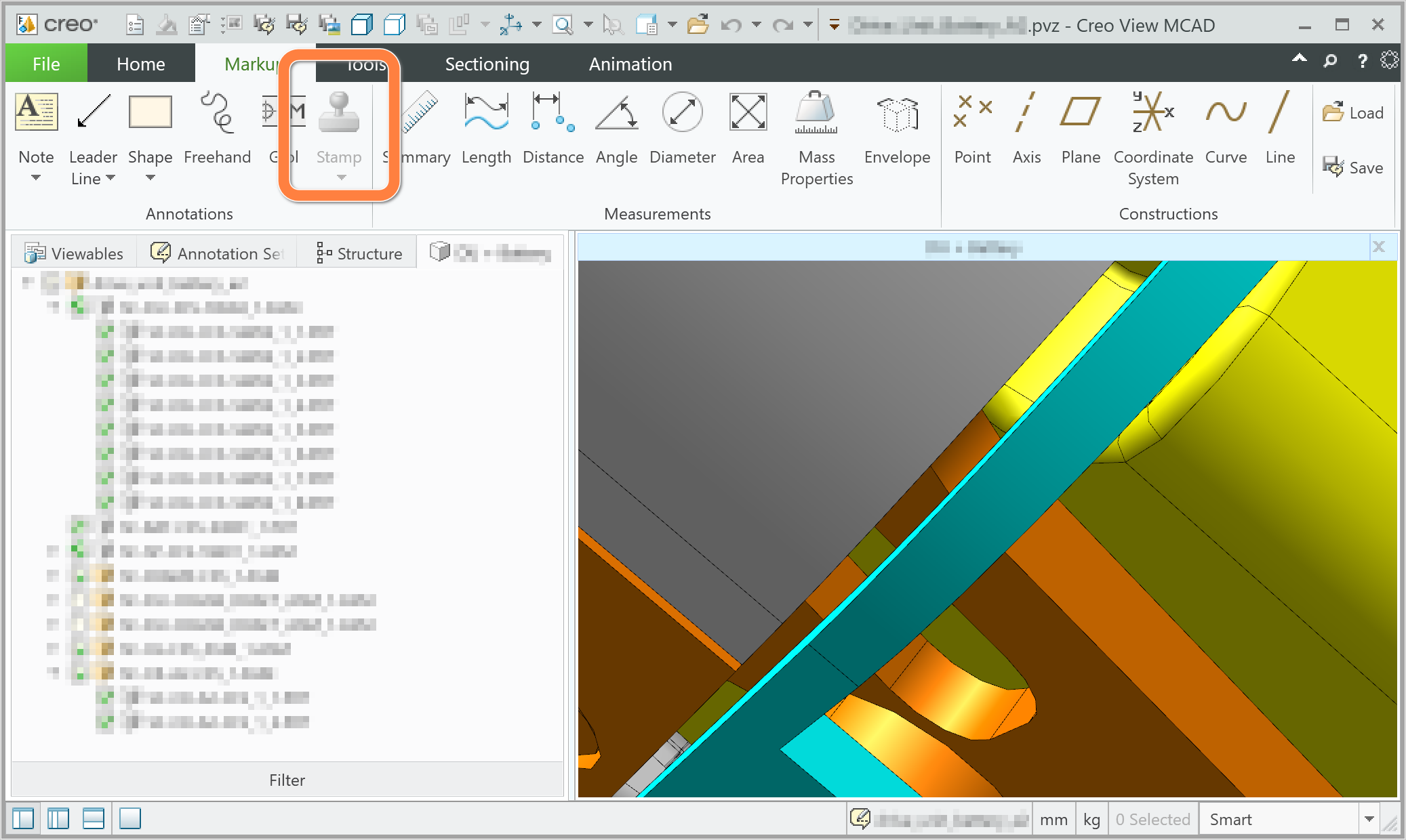 Solved: Stamp tool greyed out in Creo View MCAD PTC Community