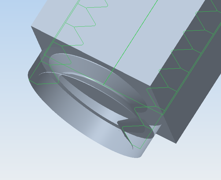 Cut seems to extend beyond material