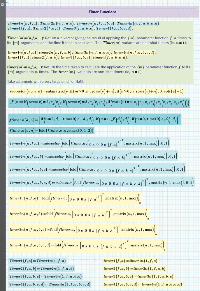 Mathcad Express 11 Timing Functions