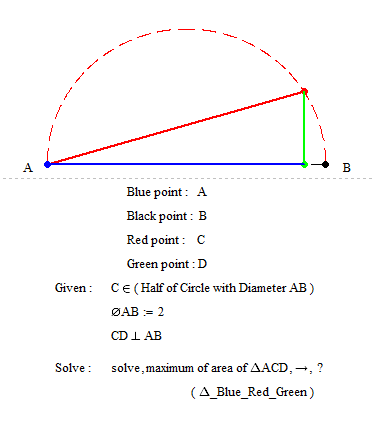 Solve , maximum of area of triangle ?