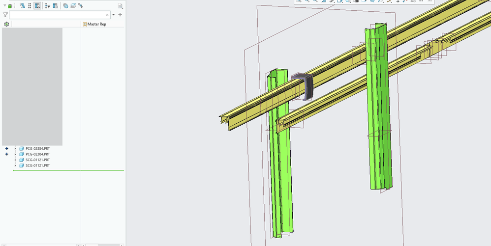 green part on the left mirrored with existing model