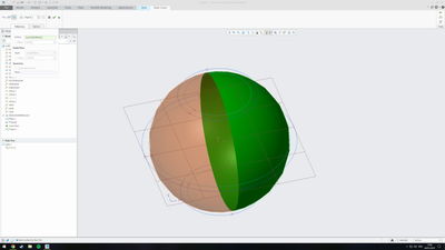 The sphere halves, which means I cannot continue the curve