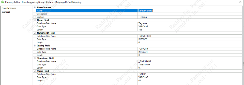 Setting of column mapping, where _Name (or Tagname) is taken from "ItemID" setting at logItem not "Name" identification at logItem.