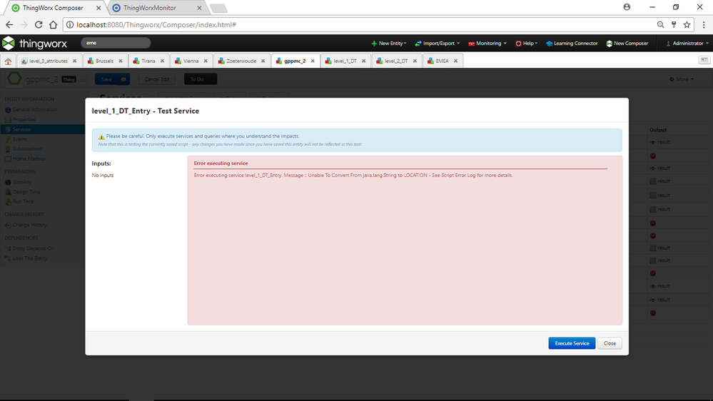 This is when i get the error upon running the service