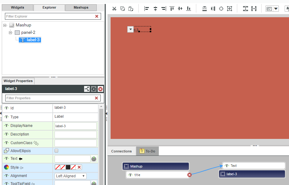 Mashup parameter bound to label