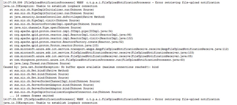 azure iot hub connector error 2.png
