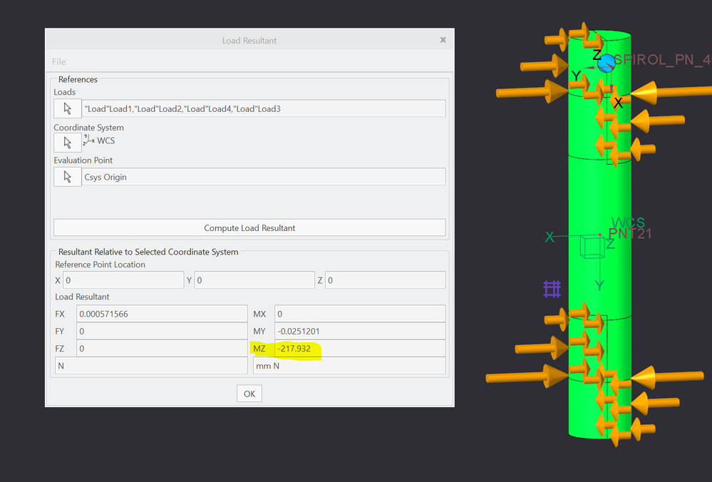 Confirm force balance residual is small enough.