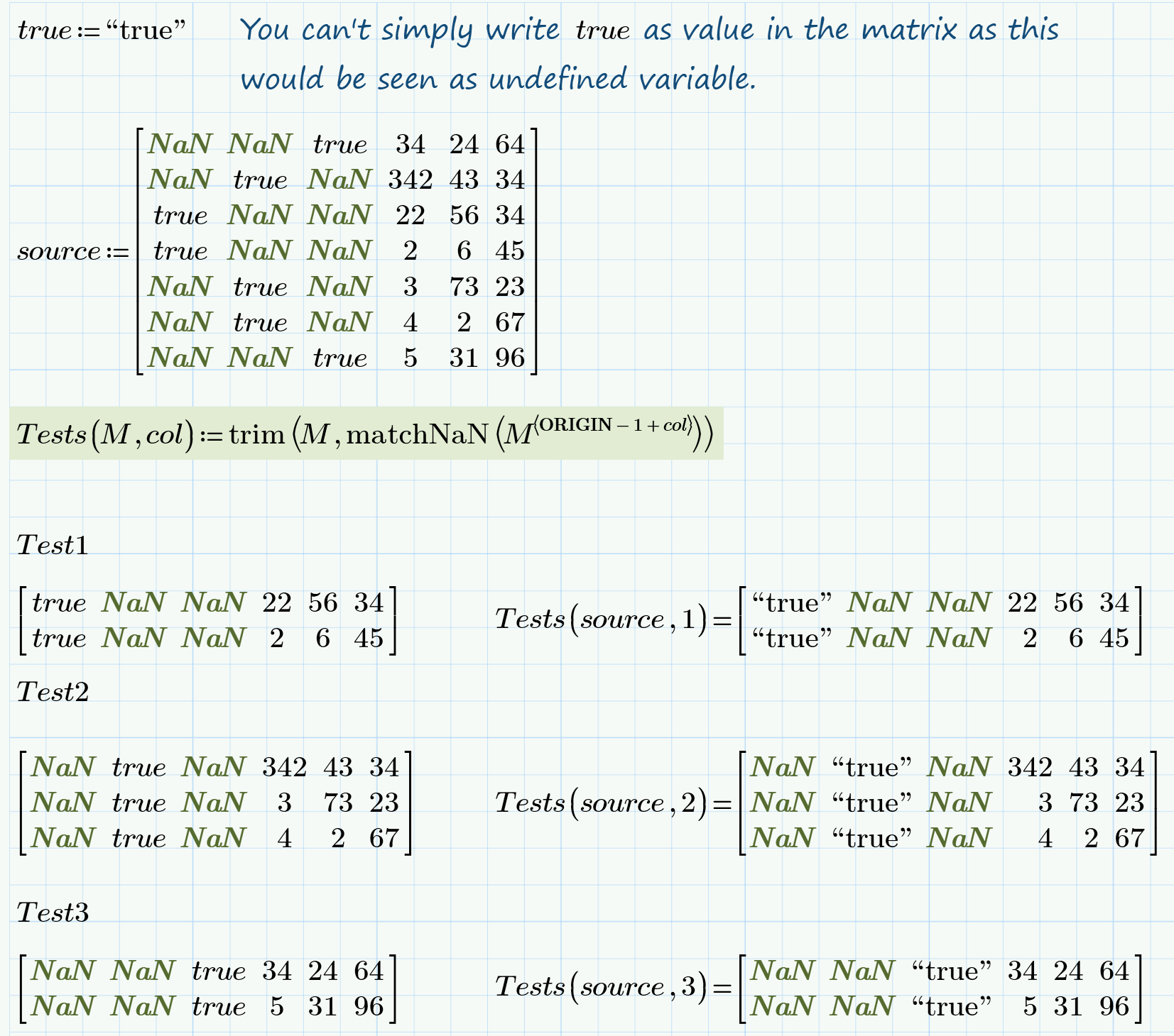 Matrix and NAN filtering PTC Community