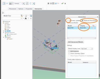 3) redefining what the extrude cut intersects and where the cutout feature lives