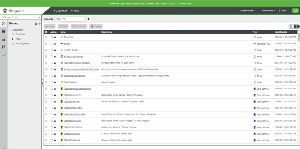 Solved ThingWorx Trial Edition 90 days License expired PTC