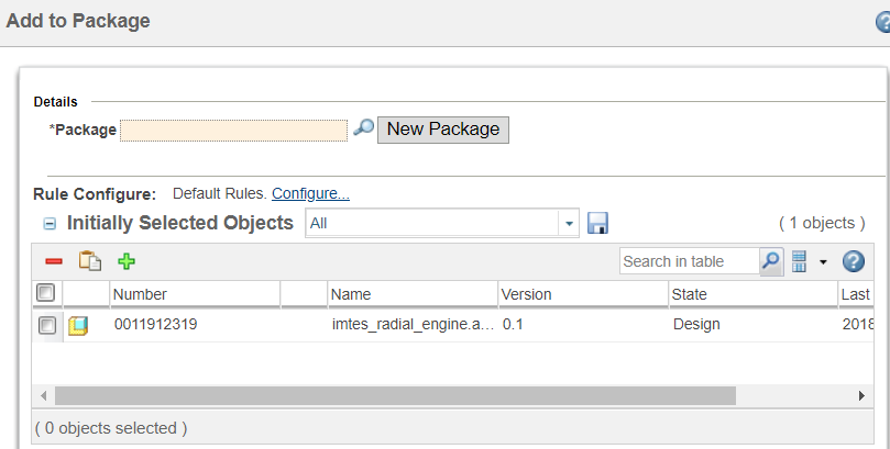 Make sure you have a package selected (or create a new package) and then select "Configure"