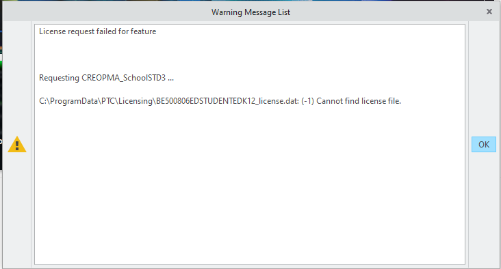 CREO LICENSE FAIL.PNG