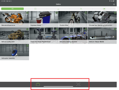 Home Bar overlapping with Vuforia View Workscreen