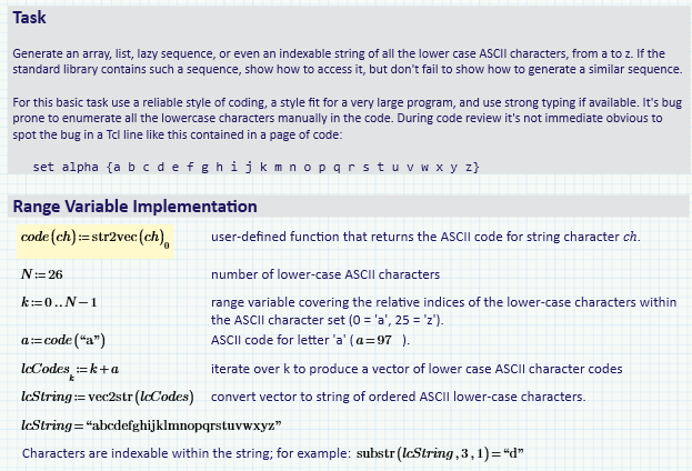 Rosetta Code - : Generate Lower Case ASCII Alphabe - PTC Community