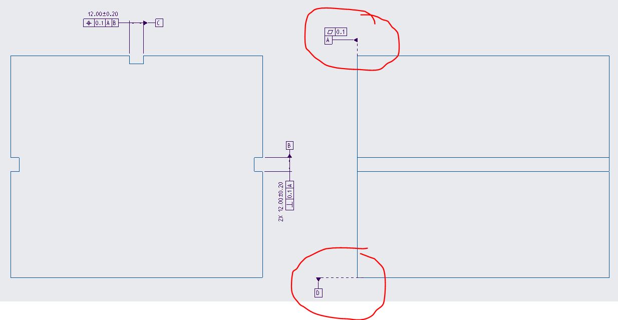 Datum Symbol dashed extension lines in ASME enviro... PTC Community