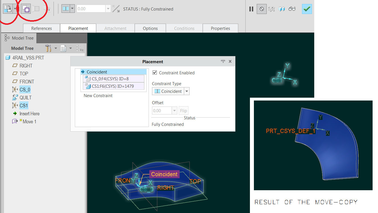 Solved Surface transform using Csys PTC Community