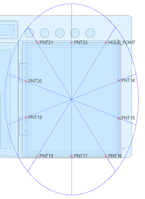 Rectangular hole pattern using reference ellipse