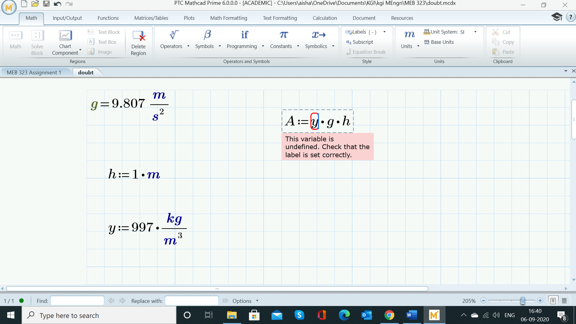 The variable is Undefined (Simple equation) - PTC Community