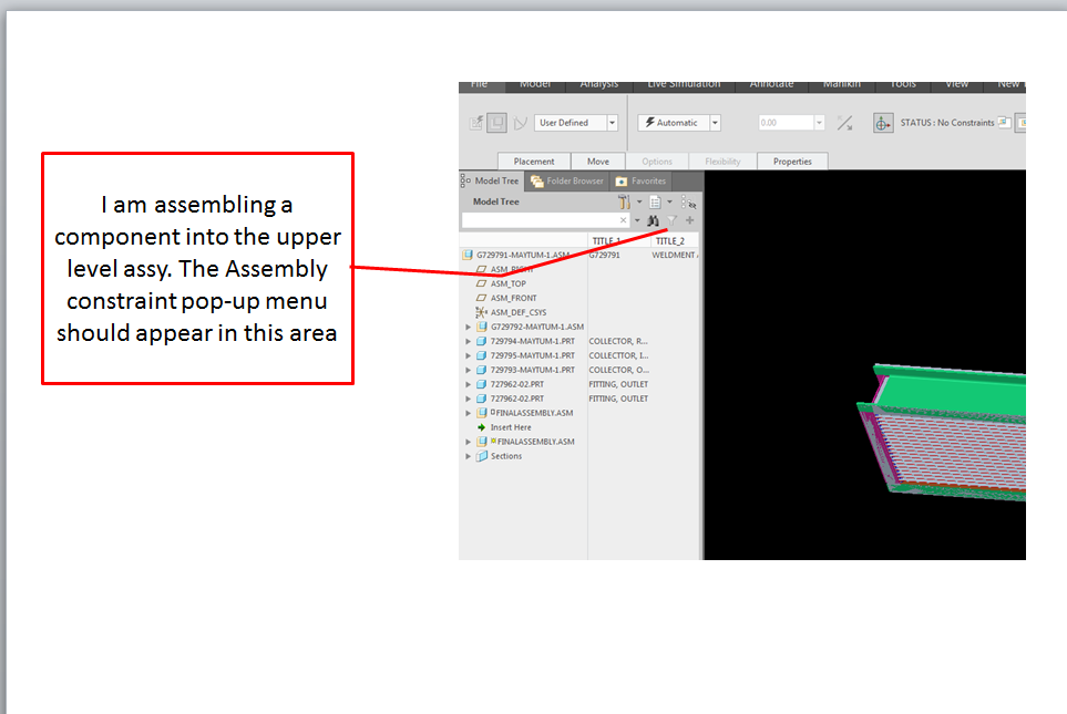 Creo 4.0 Assembly Constraint Menu not appearing wh... PTC Community