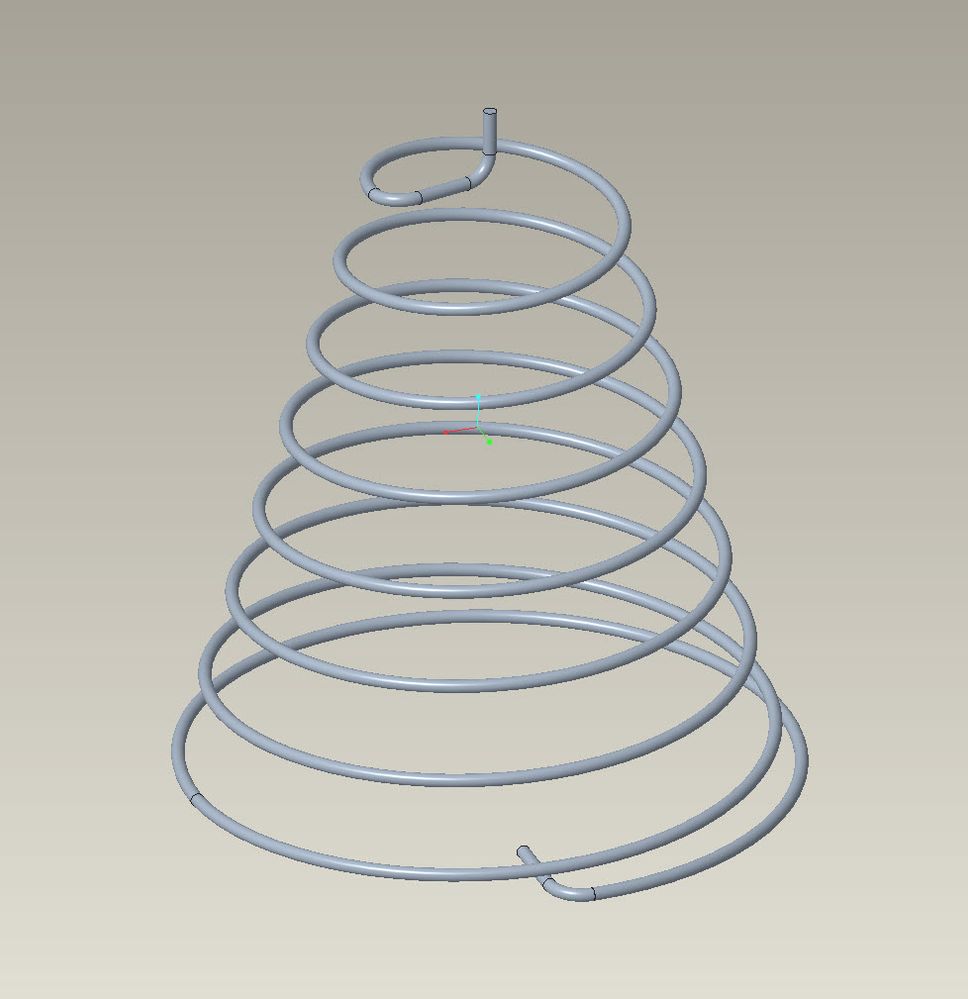 Helical coil with transition to planar ends