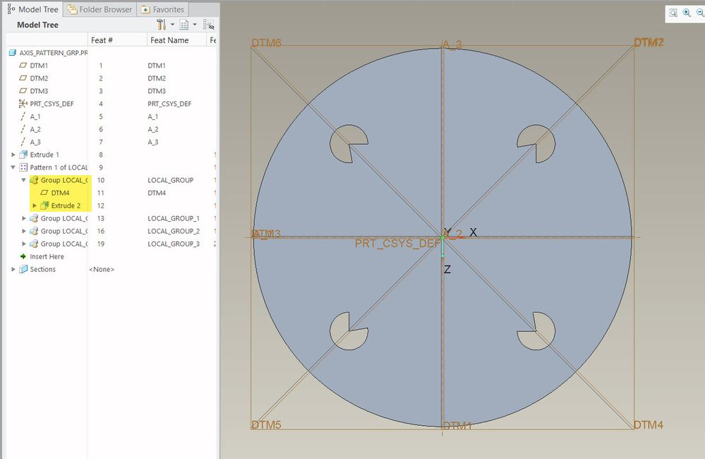 Use of clocking reference to orient extrusion in pattern