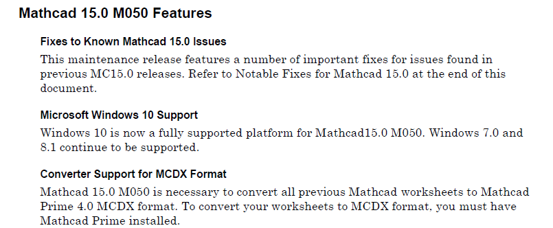 Mathcad 15.0 M050 Features.png