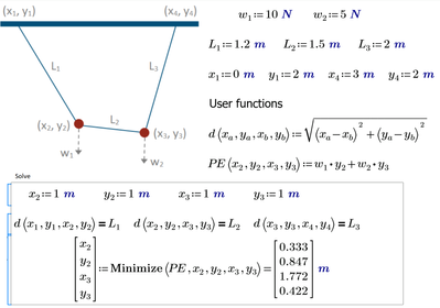 PositionofTwoObjectsSuspendedandConnectedbyRopes-Mathcad.png