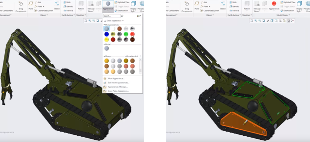 Changing the appearance of the Master Appearance.
