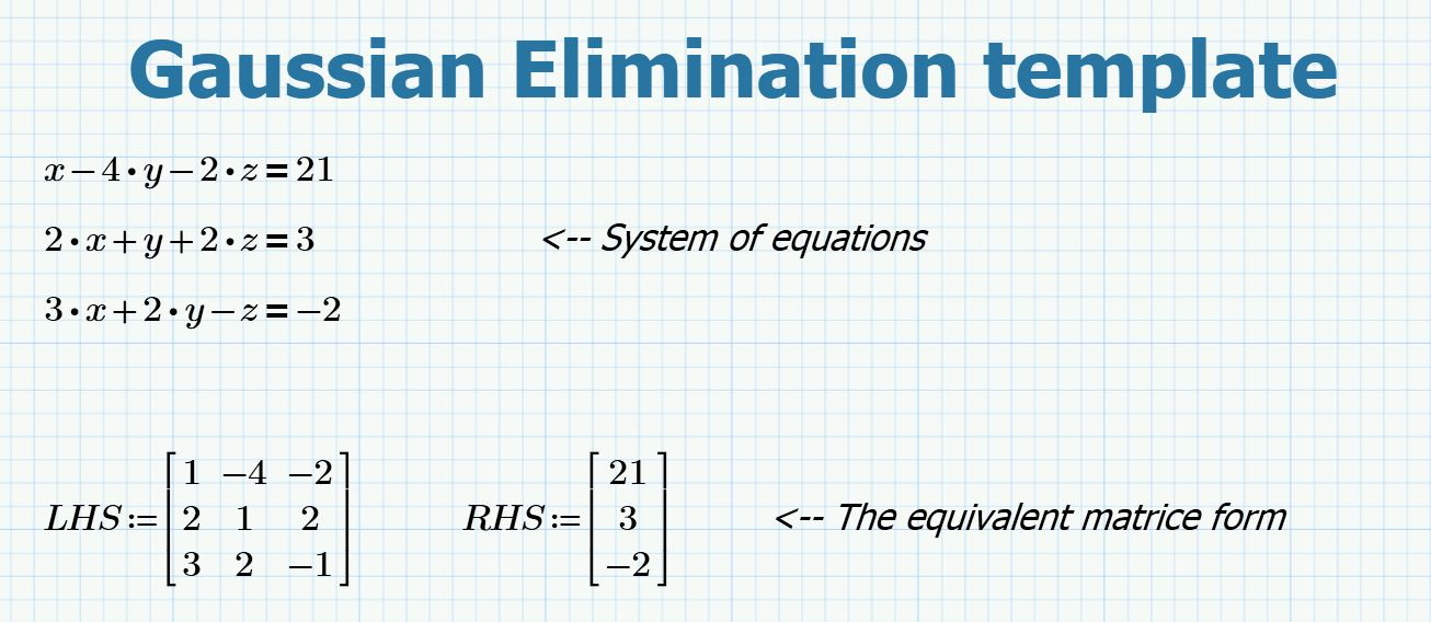 Gaussian Elimination for a system of equations - PTC Community