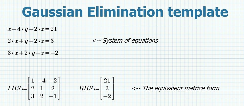 Gaussian Elimination For A System Of Equations Ptc Community