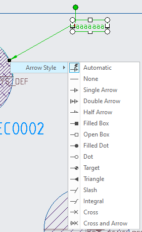 Which line type does not ever have arrowheads? (dimension