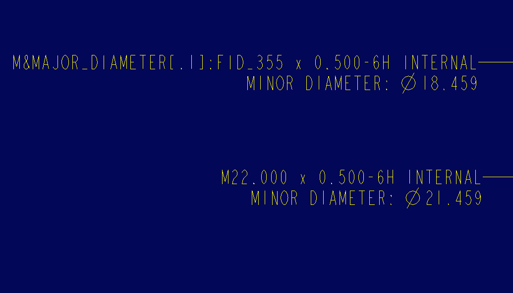 Solved Trail zeros on metric thread notes PTC Community
