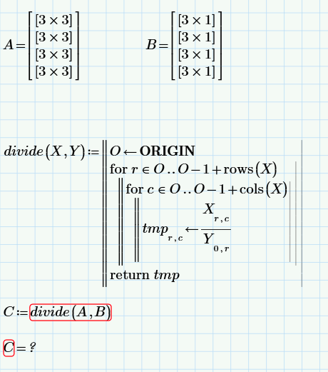 Matrix Division Mathcad Prime 3.0 PTC Community