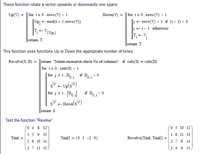 Solved: Shifting Matrix/Vector in Mathcad - PTC Community