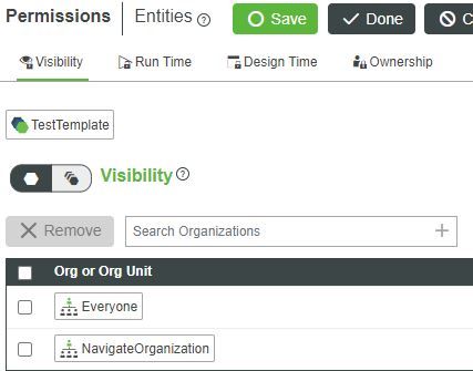 TestTemplate Permissions Visibility
