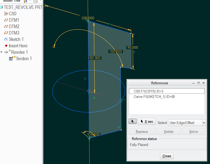 Creo 2 0 Revolve Radius Annotation Ptc Community