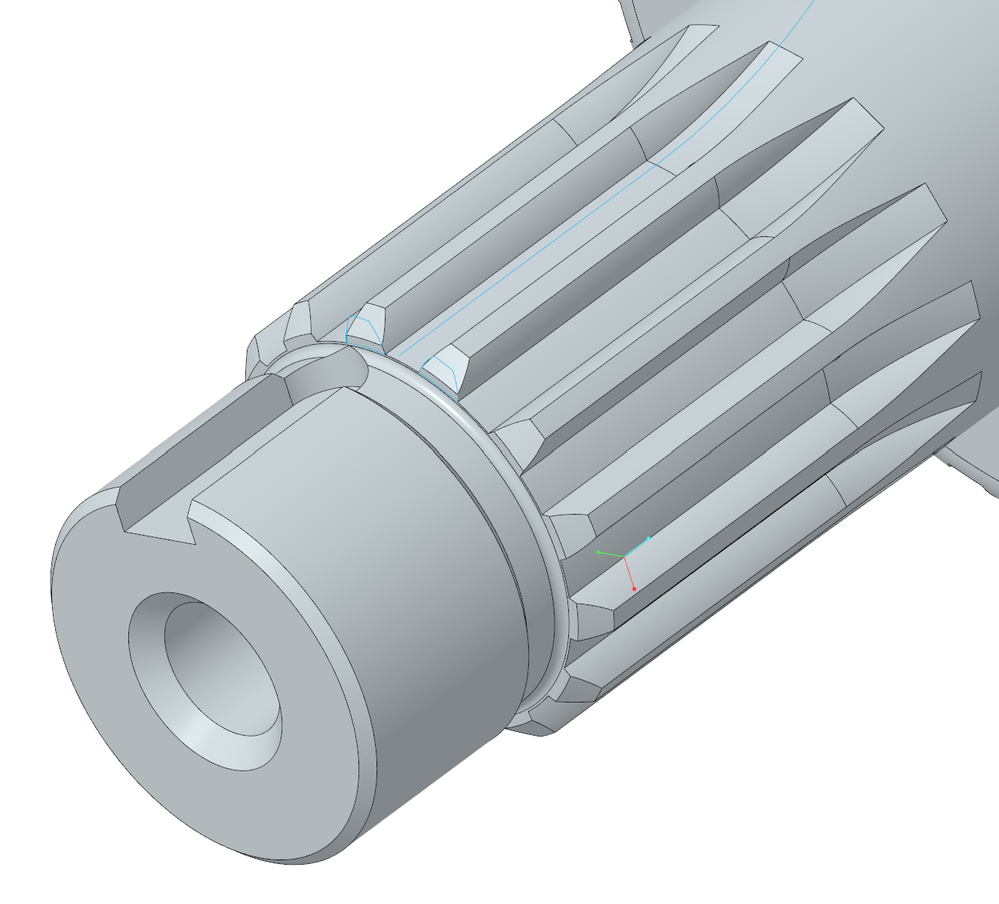 The geometric establishment of the spline shaft and the spline