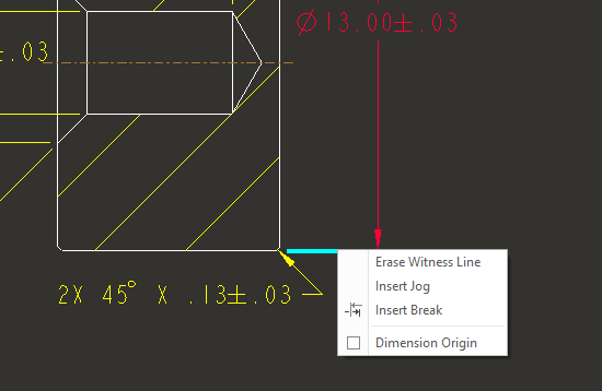 Solved: How to create half dimension line for a diameter i... - PTC ...